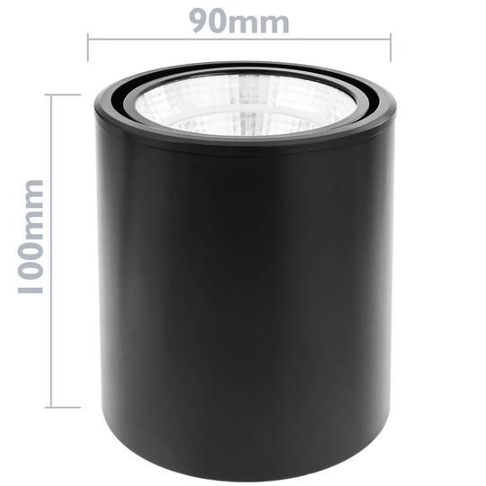 Reflektor powierzchniowy LED z ruchomą głowicą Lampa COB 7W 220VAC 3000K czarny 75mm