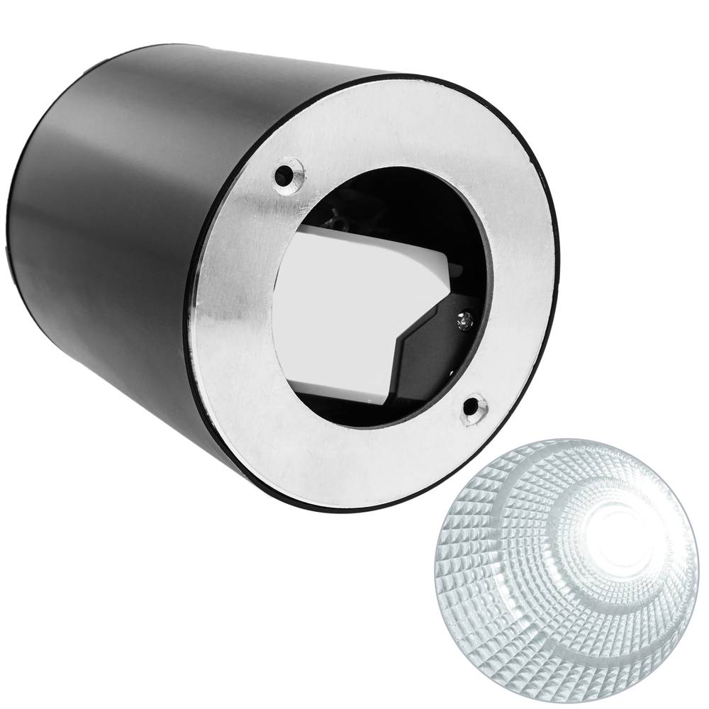 Foco LED de superfície Lâmpada COB 12W 220VAC 6000K preto 115mm