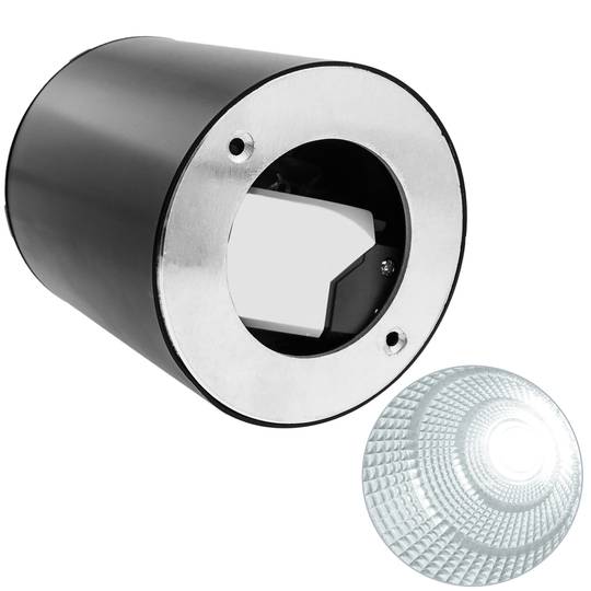 Foco LED de superfície Lâmpada COB 12W 220VAC 6000K preto 115mm