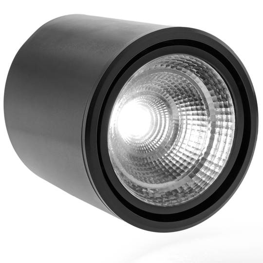 Foco LED de superfície Lâmpada COB 12W 220VAC 6000K preto 115mm