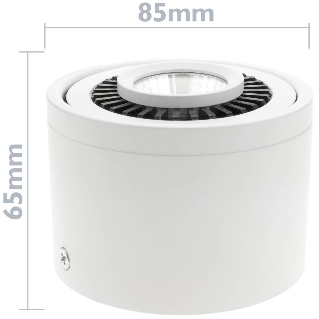 Spot à LED de surface Lampe foyer COB 9W 220VAC 3000K blanc 85mm