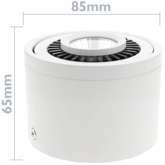 Spot à LED de surface Lampe foyer COB 9W 220VAC 3000K blanc 85mm