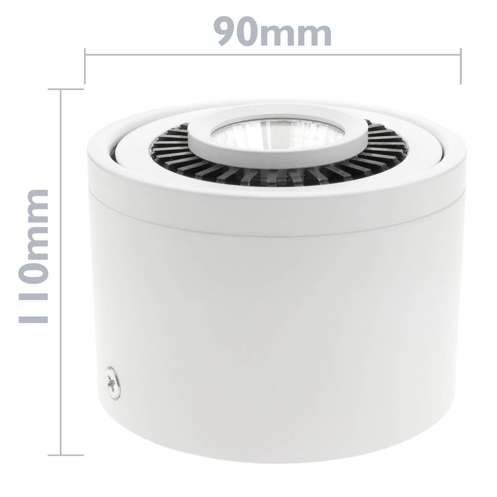 Foco LED de superficie Lámpara COB 20W 220VAC 3000K blanca 110mm