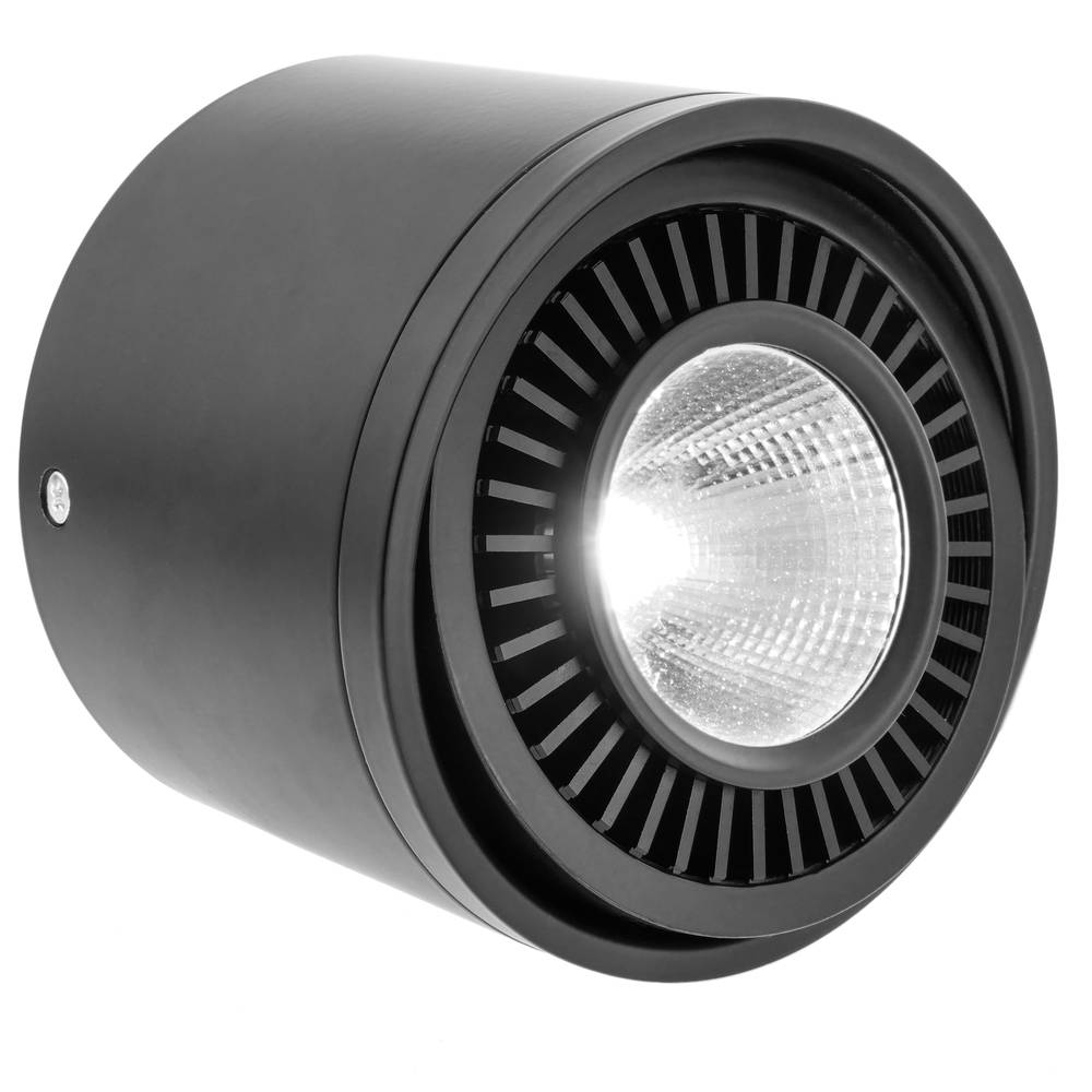 Surface LED spotlight COB lamp 9W 220VAC 6000K black 85mm