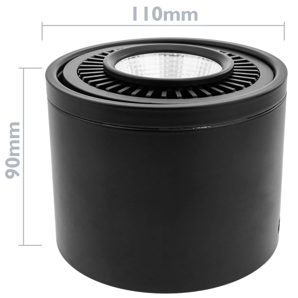 Reflektor z powierzchni LED 20W 220V COB 6000K lampę czarny 110mm