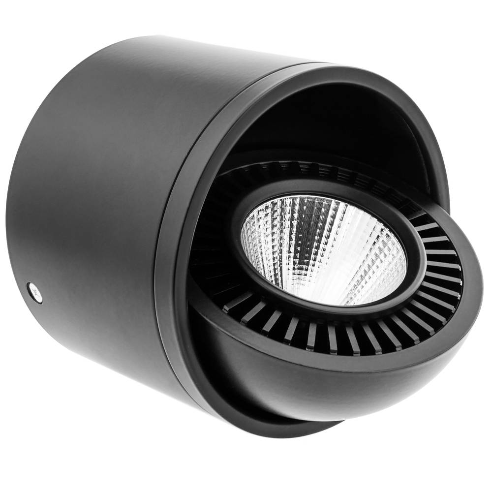 Reflektor z powierzchni LED 20W 220V COB 6000K lampę czarny 110mm