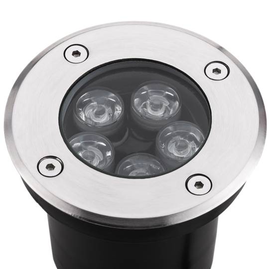 Foco LED de suelo de 6W 120mm con luz de color azul