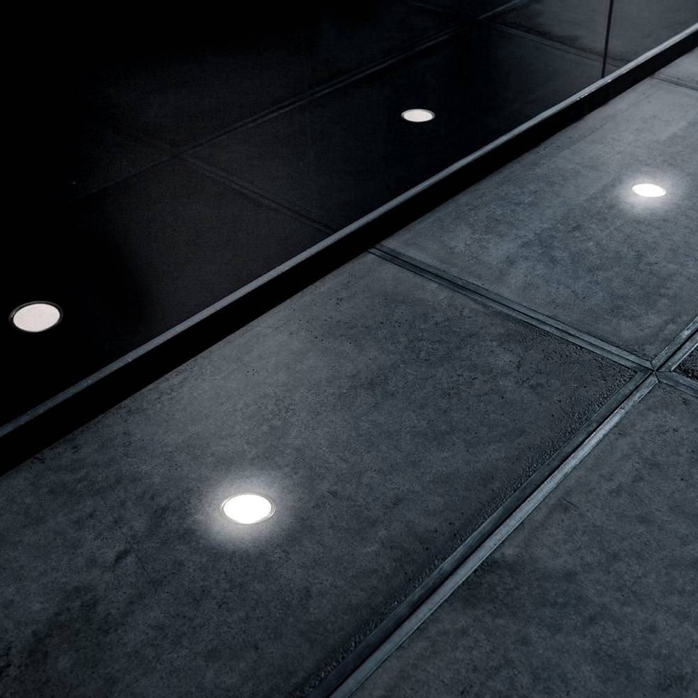 Foco LED de suelo de 6W 120mm con luz de color azul