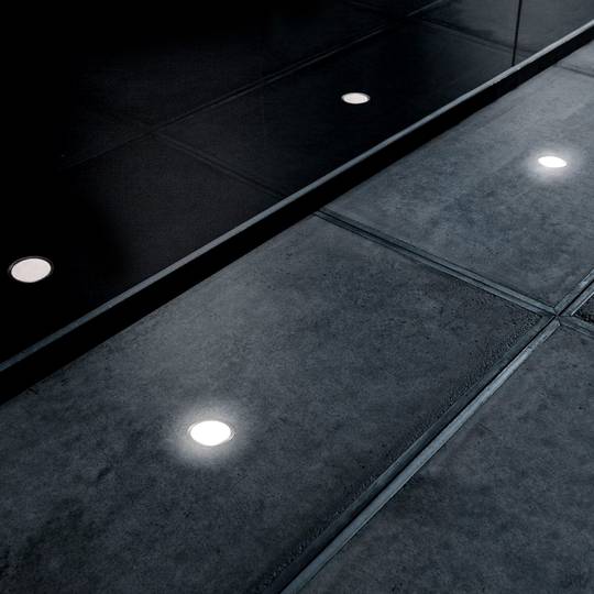 Foco LED de suelo de 6W 120mm con luz de color azul