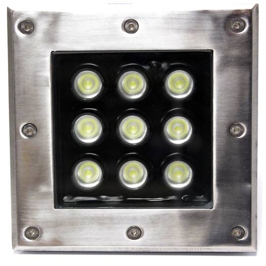 Refletor LED 9W 160x160mm piso verde