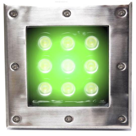 Refletor LED 9W 160x160mm piso verde