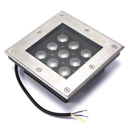 Foco LED de suelo 9W 160x160mm azul