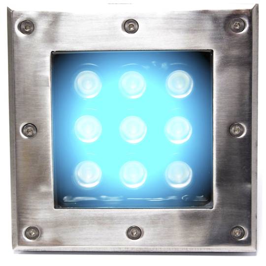 LED spotlight 9W 160x160mm blue floor