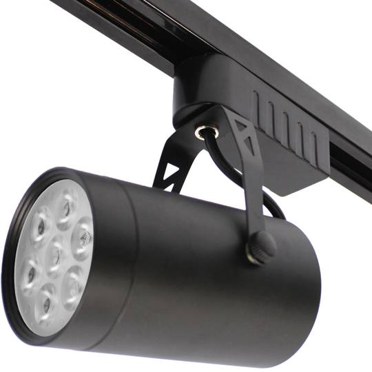 7W led-raillicht koudwit dag 80x110mm zwart