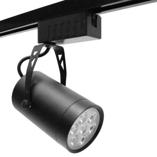 7W led-raillicht koudwit dag 80x110mm zwart