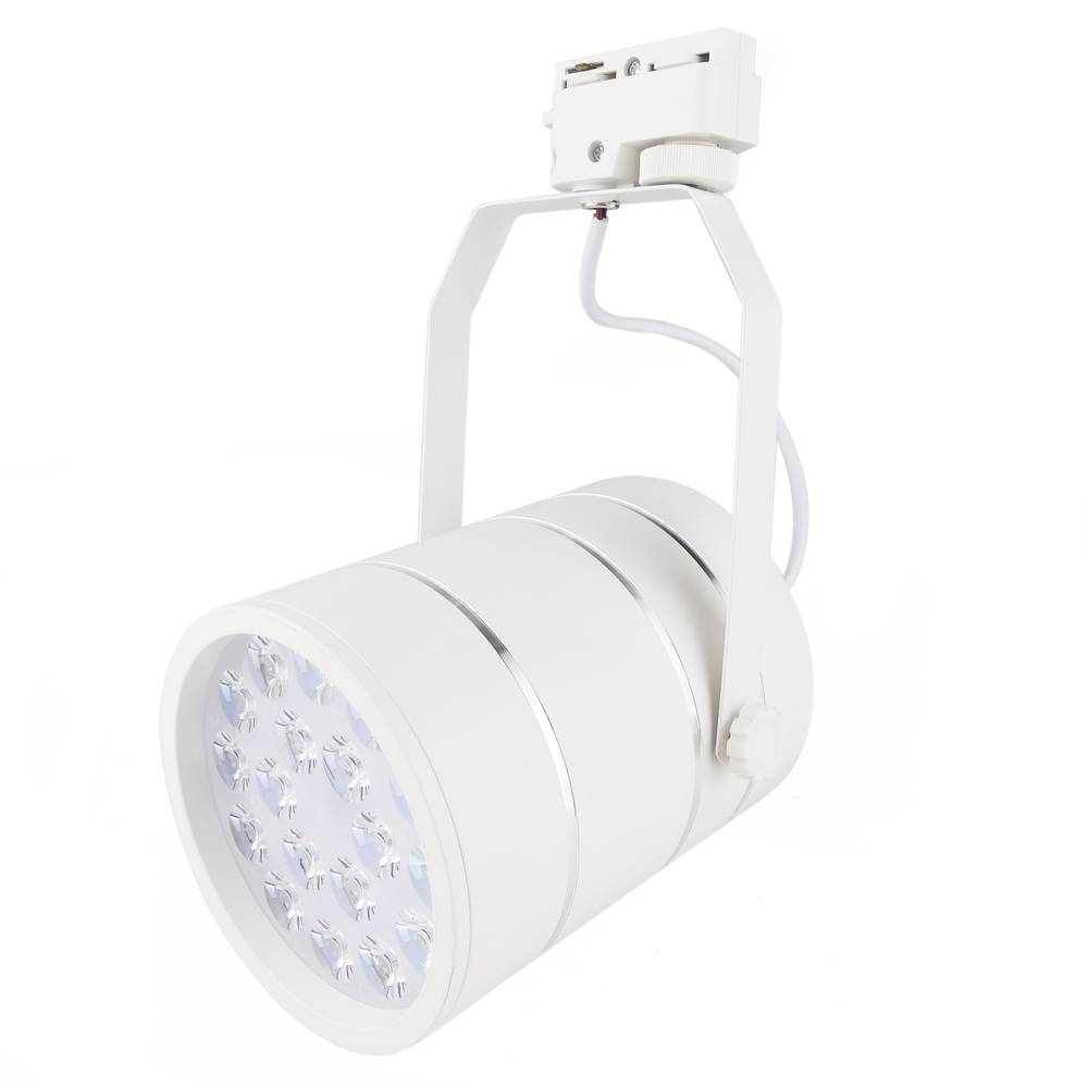 Foco LED de raíl 12W blanco frío día 100x125mm blanco y plata
