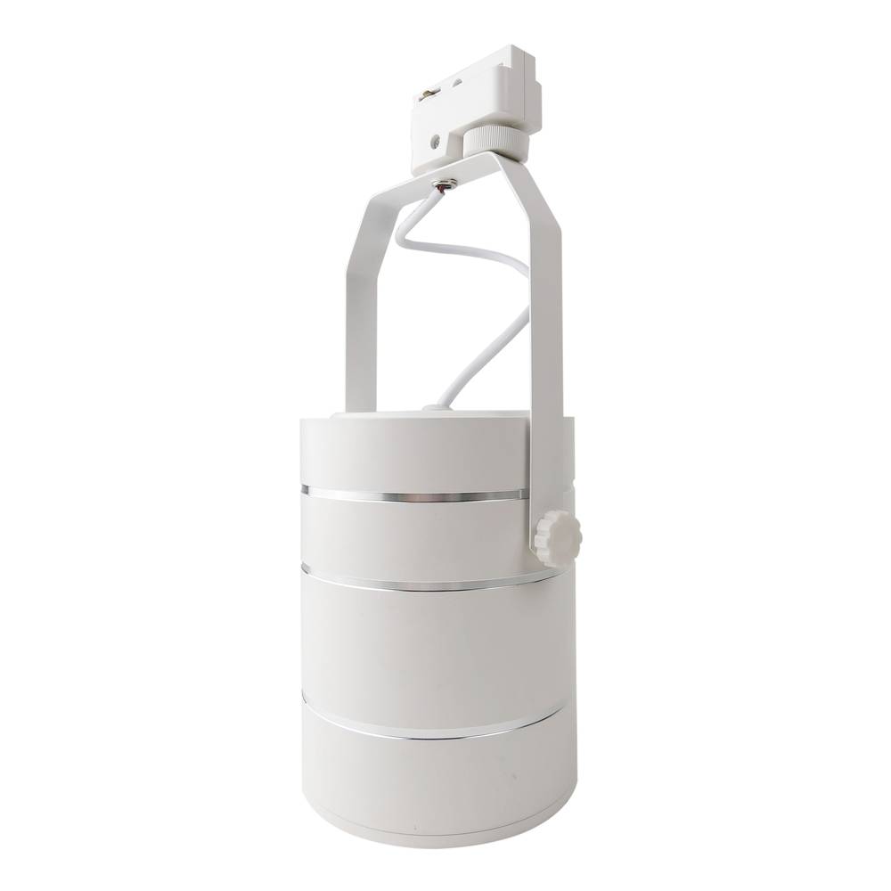 Foco LED de raíl 12W blanco frío día 100x125mm blanco y plata