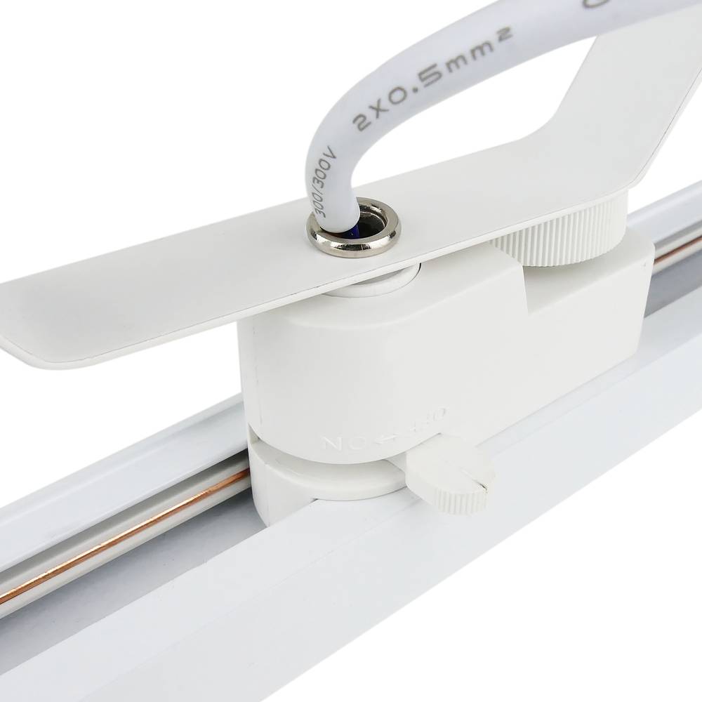 Foco LED de raíl 12W blanco frío día 100x125mm blanco y plata