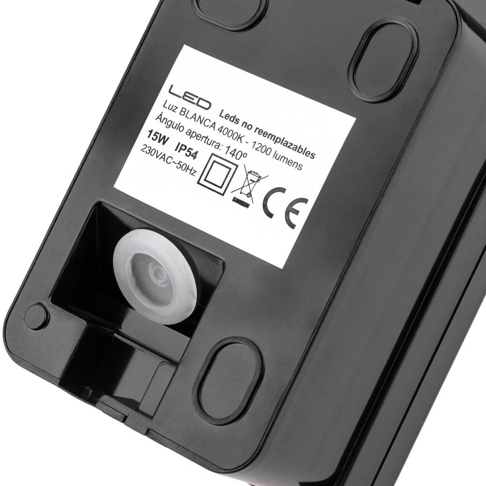 Aplique LED de pared con sensor de movimiento y oscuridad IP54 15W