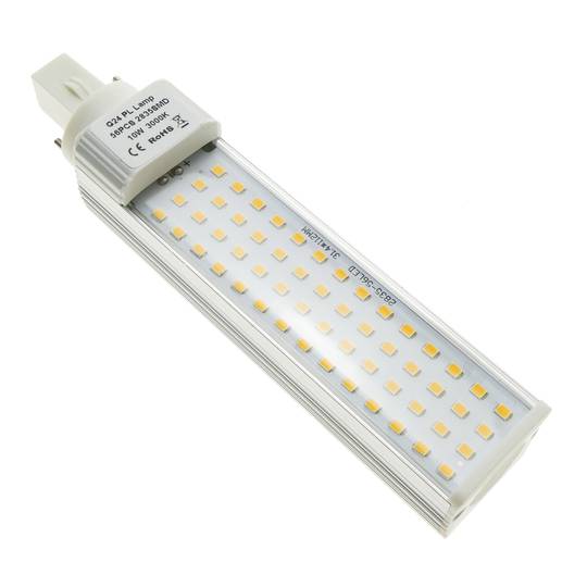 LED tube lamp PLC G24 85-265VAC 10W Warm light bulb - Cablematic