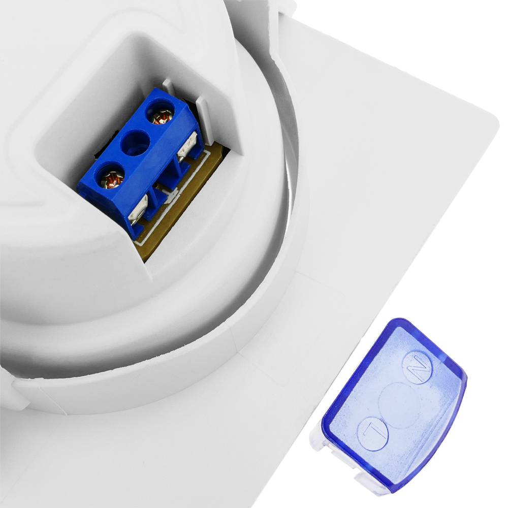 LED light 90mm square recessed 7W warm white 3200K