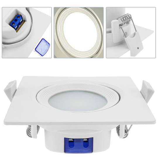 Luz LED 90mm empotrada cuadrada 7W blanco neutro 4000K