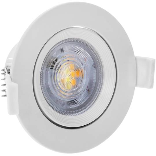 90mm round recessed 7W tilting LED light with light color selector
