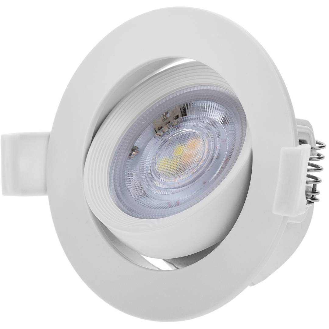 90mm round recessed 7W tilting LED light with light color selector