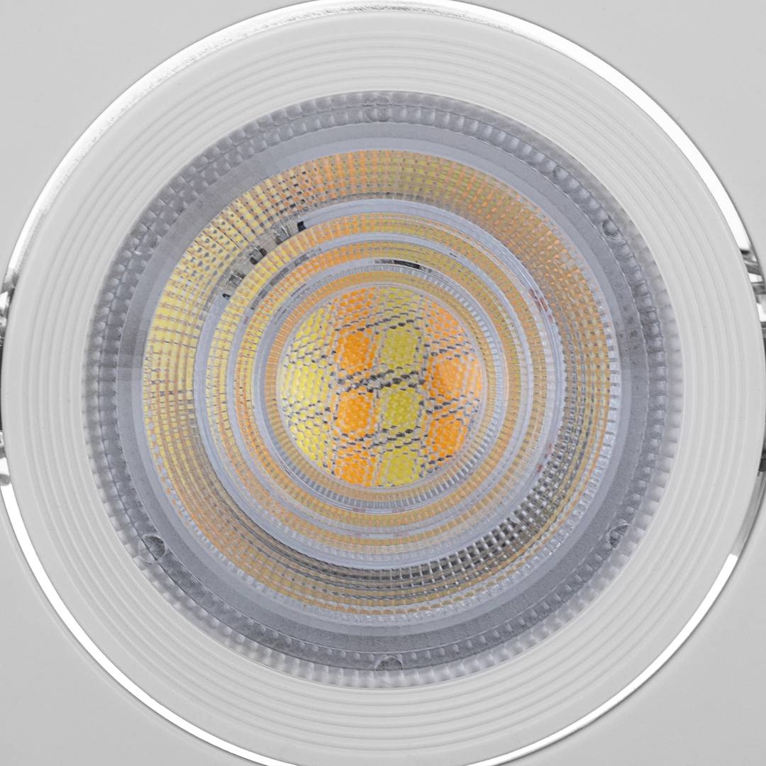 90mm round recessed 7W tilting LED light with light color selector
