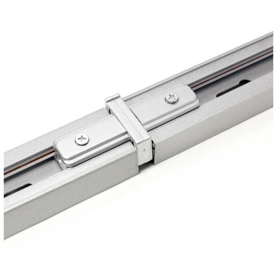 Union splice straight for ceiling light rail lane 1-way gray