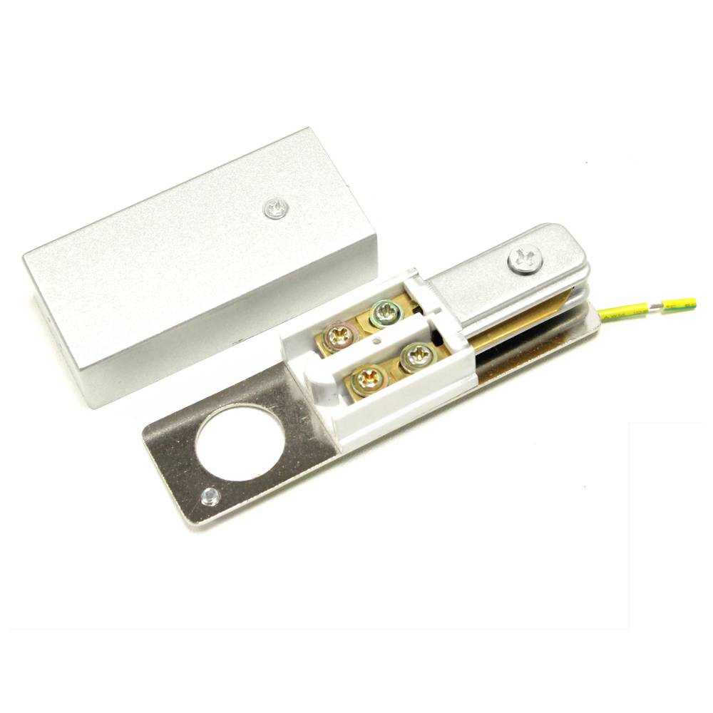 Terminal de alimentación para carril raíl de luz de techo 1-vía gris