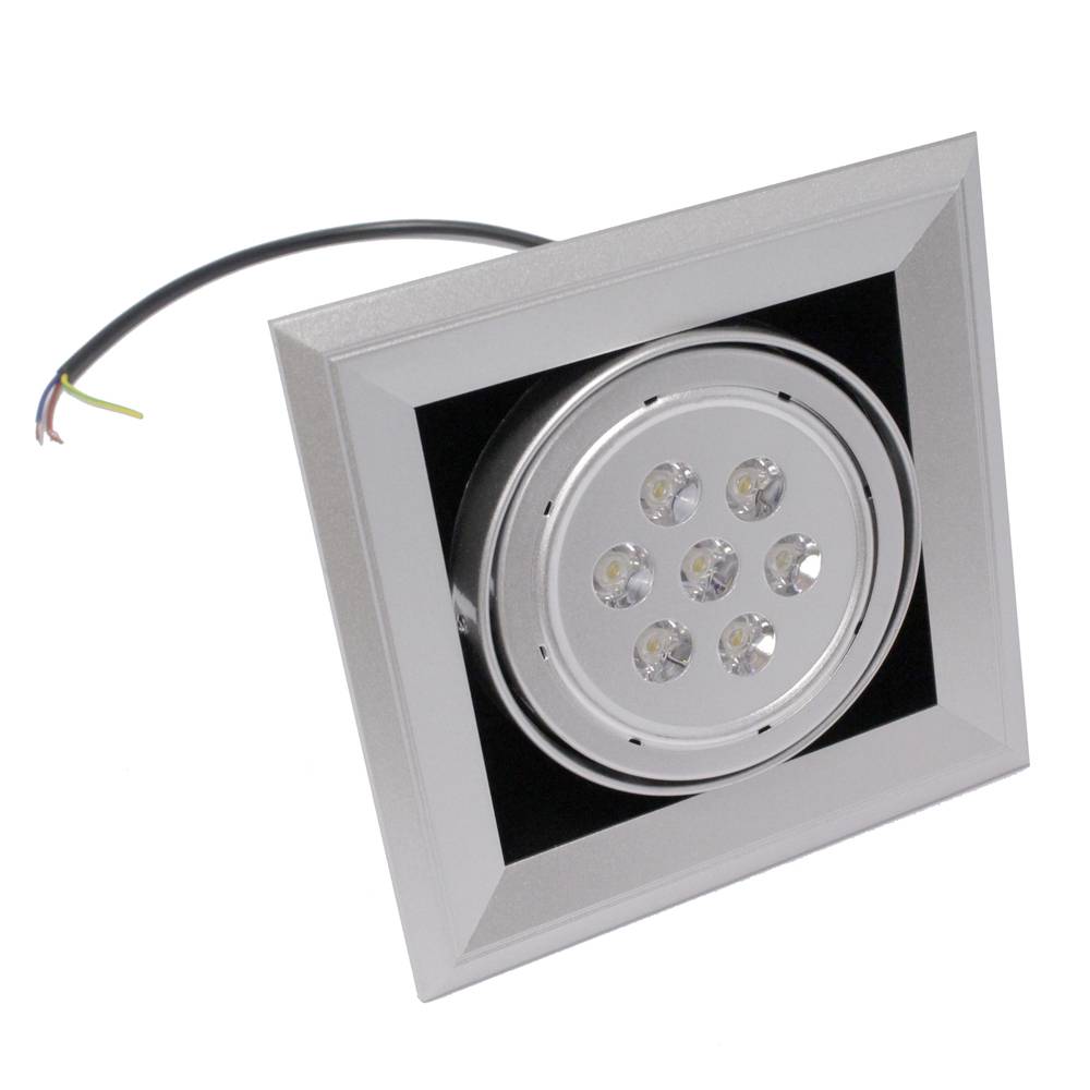 Downlight encastable LED 7W 20x20cm quadrat blanc neutre