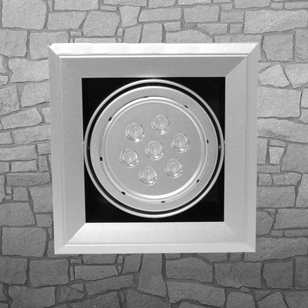 Downlight encastable LED 7W 20x20cm quadrat blanc neutre
