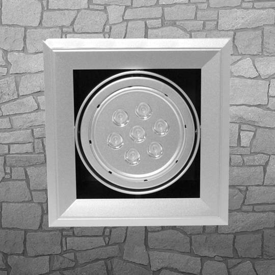 Downlight encastable LED 7W 20x20cm quadrat blanc neutre