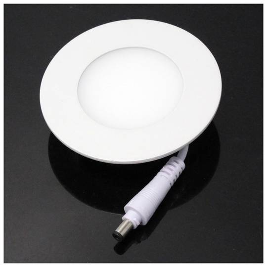 Panneau LED Downlight circulaire 85mm 3W blanc chaud