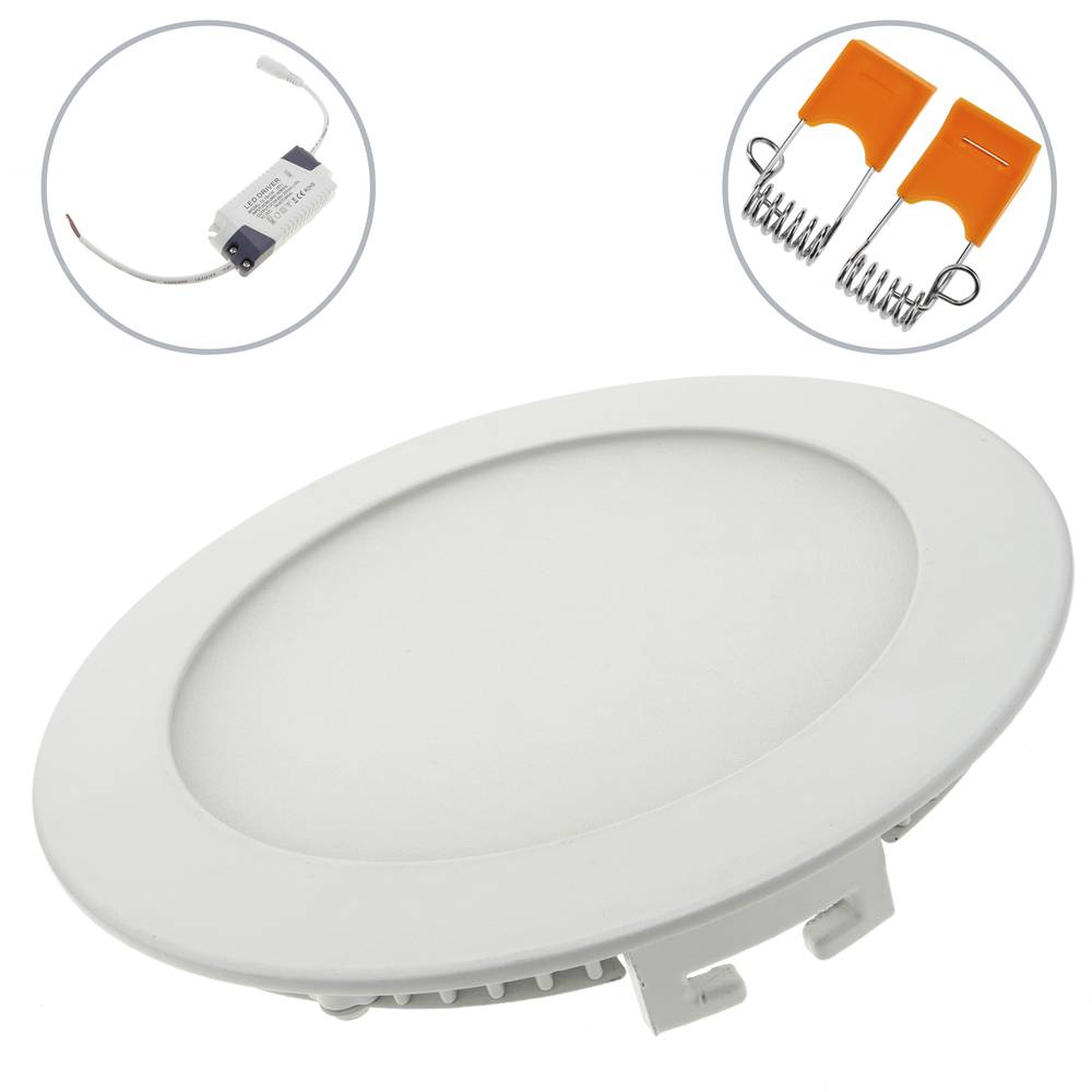 Okrągły panel LED downlight 225mm 18W biały zimny dzień