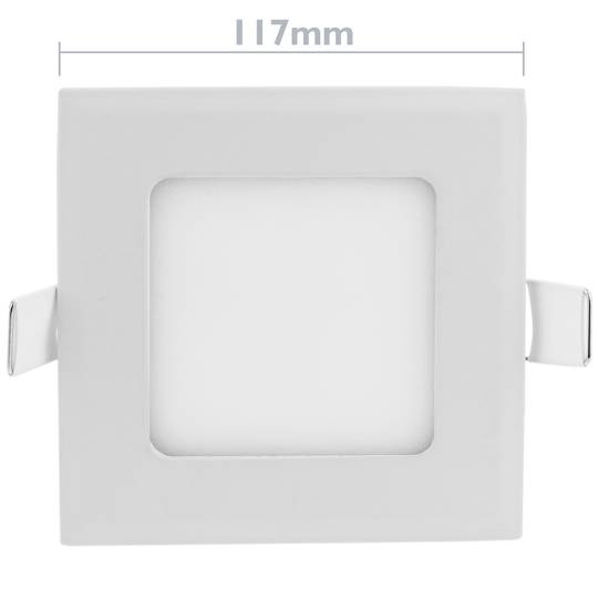 Panneau LED Downlight carré chaud 4W blanc 117mm