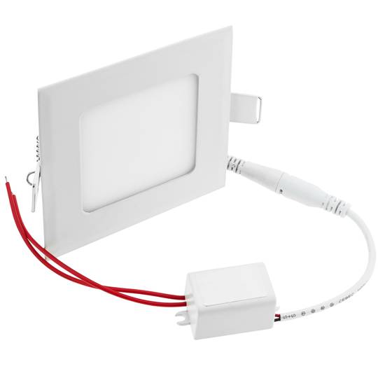 Panneau LED Downlight carré chaud 4W blanc 117mm