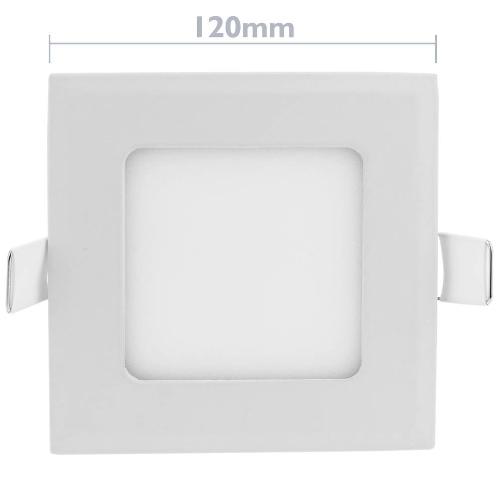Vierkante led-paneeldownlight 120 mm 6 W koudwitte dag