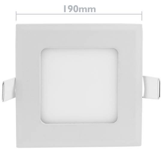 Painel LED 15W 190mm downlight quadrado branco quente