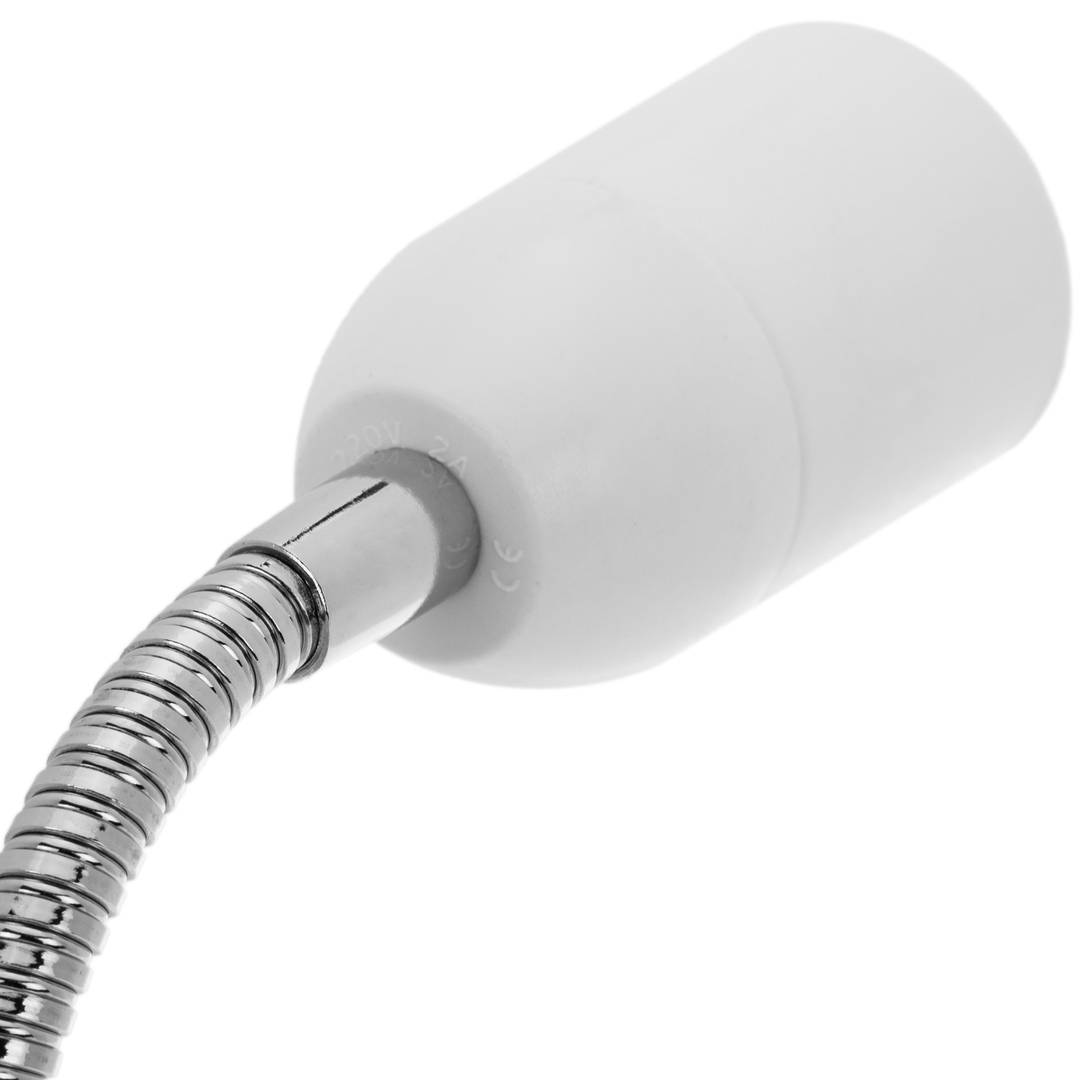 Lampada bianca con lampada da lettura da scrivania con portalampada E27 e clip di fissaggio