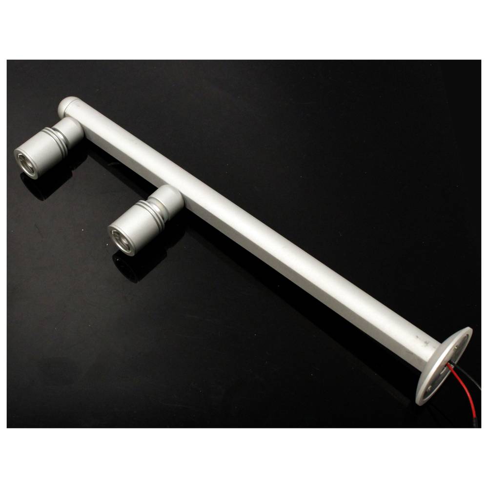 Spot LED zilver 2 spot 2W 25cm witte dag