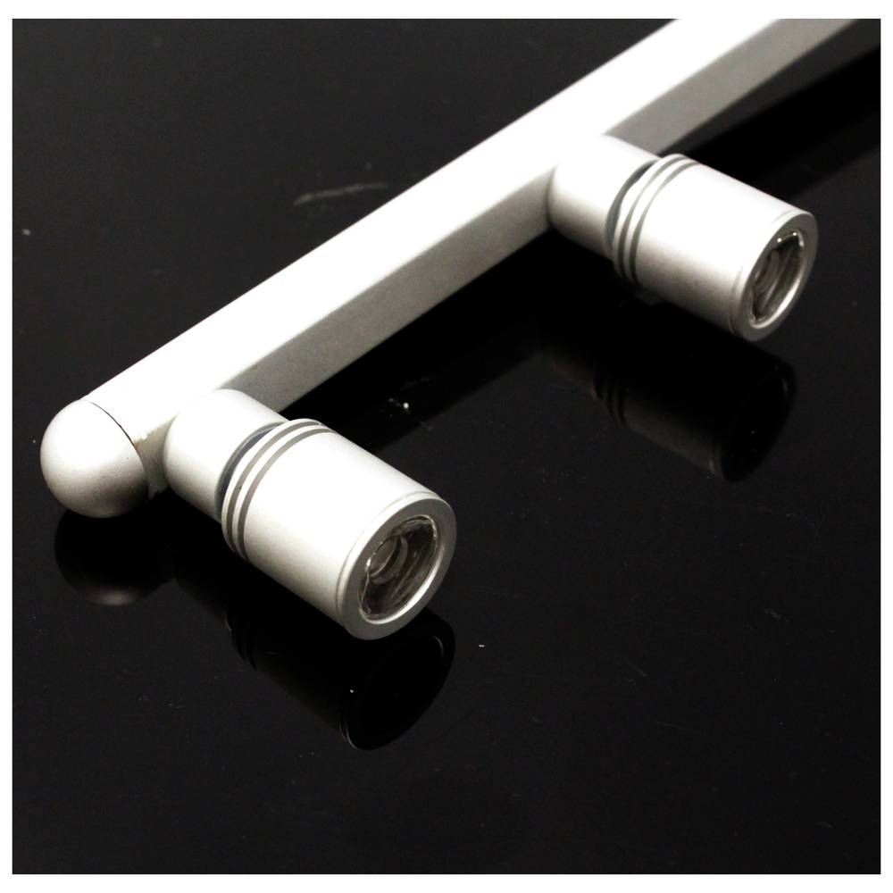 Spot LED zilver 2 spot 2W 25cm witte dag