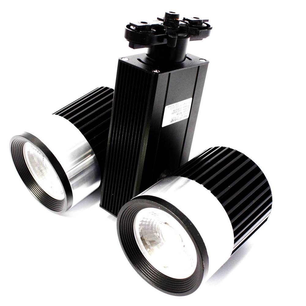 Focus LED de rail 40W blanc fred 90x122mm negre dual