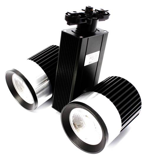 Focus LED de rail 40W blanc fred 90x122mm negre dual