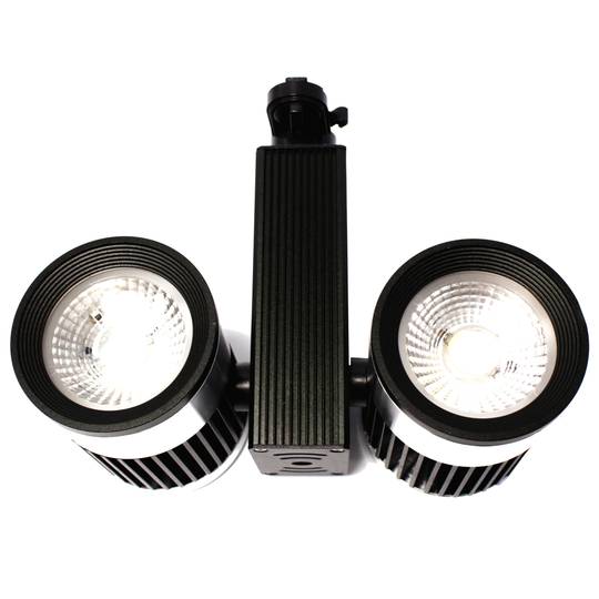 Focus LED de rail 40W blanc fred 90x122mm negre dual