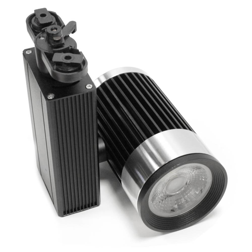 Focus LED de rail 30W blanc fred 90x170x230mm plata negre