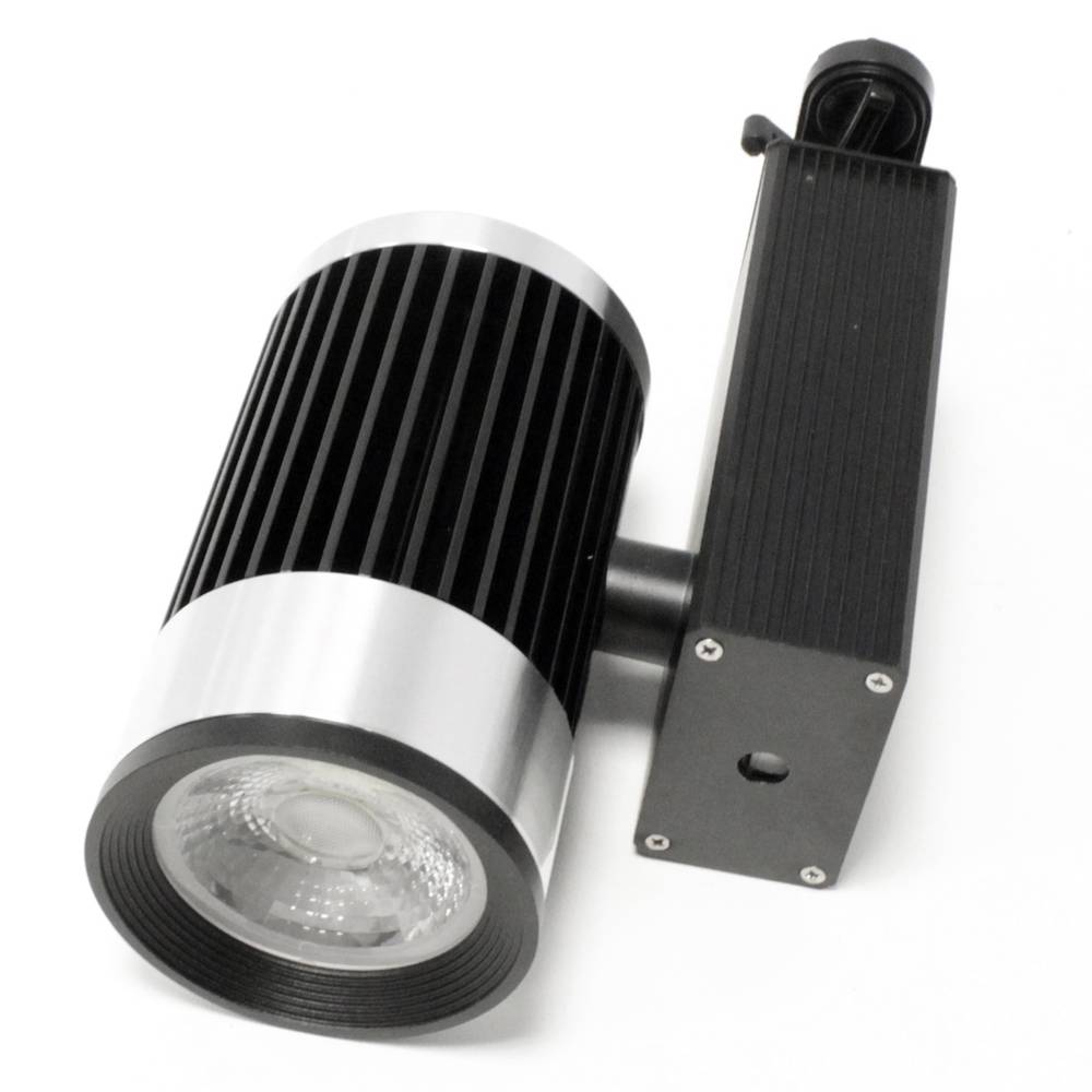 Focus LED de rail 30W blanc fred 90x170x230mm plata negre