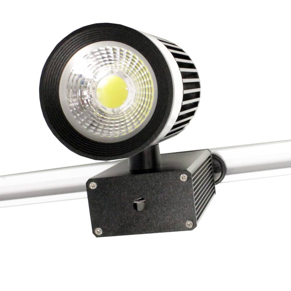 Focus LED de rail 30W blanc fred 90x170x230mm plata negre