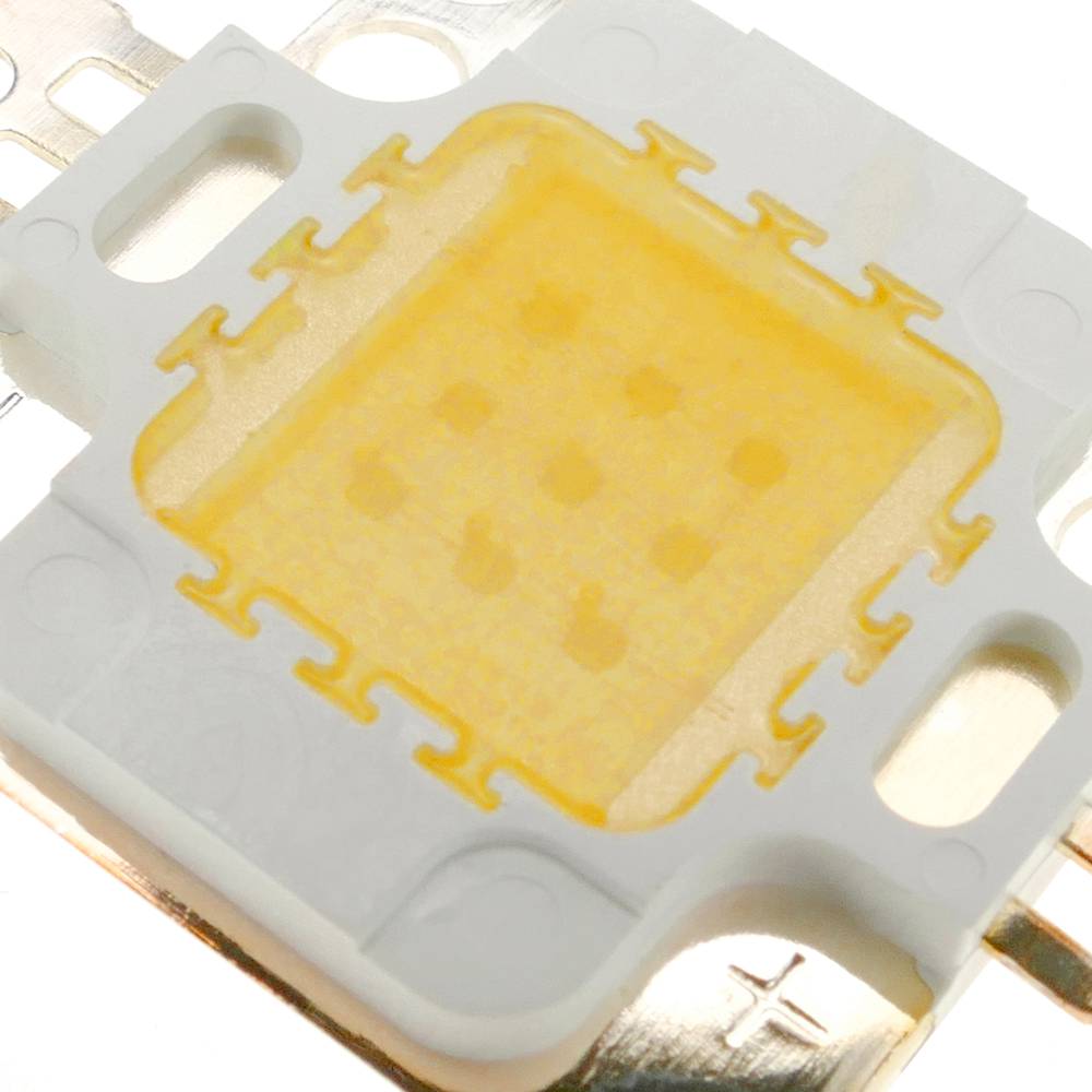 LED COB DIY 10W 800LM 3000K emissor de luz branca quente 20 x 20 mm